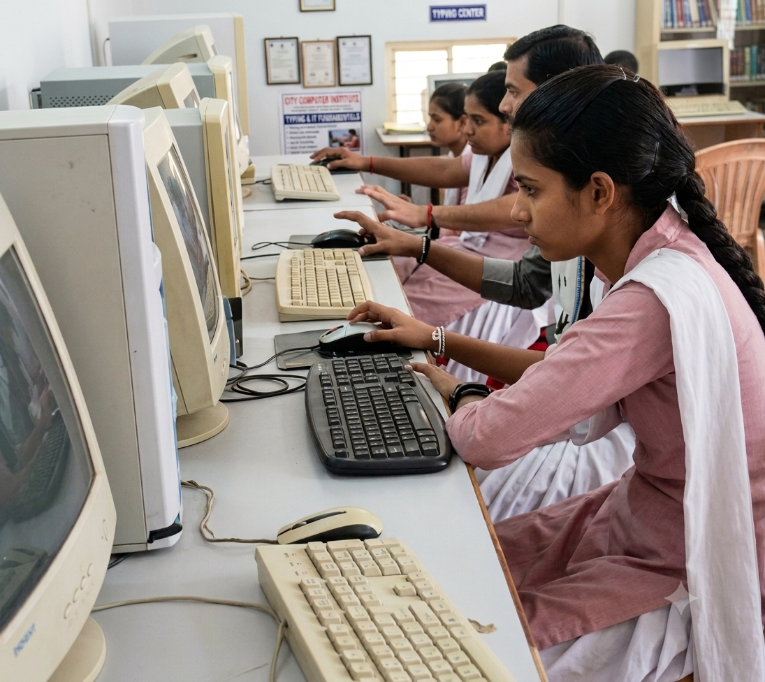 Students at a computer lab
